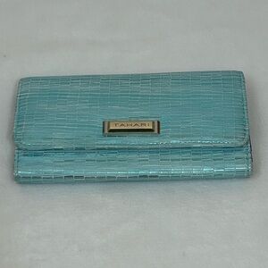Tahari Blue Wallet with Textured Design NWOT